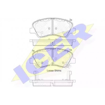 Комплект тормозных колодок, дисковый тормоз 182035 ICER - купить в магазине запчастей по Украине