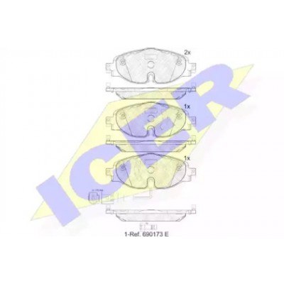 Комплект тормозных колодок, дисковый тормоз 182111 ICER - купить в магазине запчастей по Украине