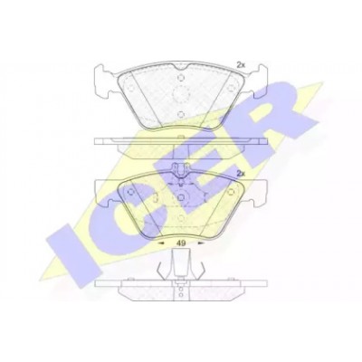 Комплект тормозных колодок, дисковый тормоз 182114 ICER - купить в магазине запчастей по Украине