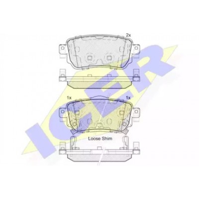 Комплект тормозных колодок, дисковый тормоз 182188 ICER - купить в магазине запчастей по Украине