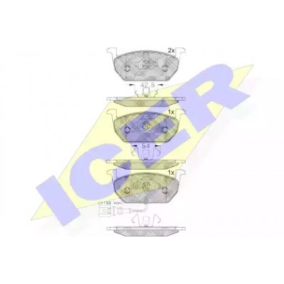Комплект тормозных колодок, дисковый тормоз 182189 ICER - купить в магазине запчастей по Украине