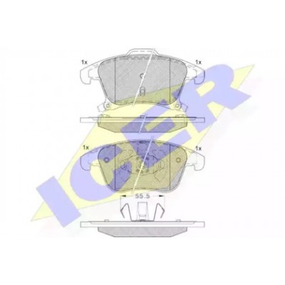 Комплект тормозных колодок, дисковый тормоз 182231 ICER - купить в магазине запчастей по Украине