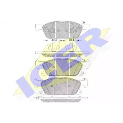 Комплект тормозных колодок, дисковый тормоз 182250 ICER - купить в магазине запчастей по Украине