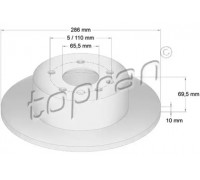 Тормозной диск TOPRAN 200 951 200951 TOPRAN - купить в магазине запчастей по Украине