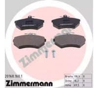 Комплект тормозных колодок, дисковый тормоз ZIMMERMANN 20168.160.1 201681601 ZIMMERMANN - купить в магазине запчастей по Украине