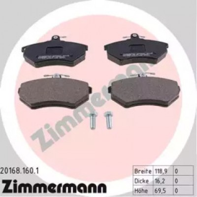 Комплект тормозных колодок, дисковый тормоз 201681601 ZIMMERMANN - купить в магазине запчастей по Украине
