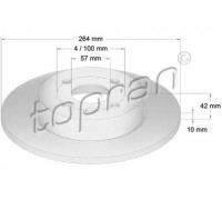 Тормозной диск TOPRAN 206 860 206860 TOPRAN - купить в магазине запчастей по Украине