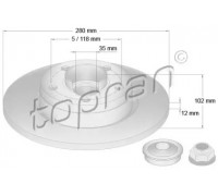 Тормозной диск TOPRAN 207 072 207072 TOPRAN - купить в магазине запчастей по Украине