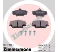 Комплект тормозных колодок, дисковый тормоз ZIMMERMANN 20772.180.1 207721801 ZIMMERMANN - купить в магазине запчастей по Украине