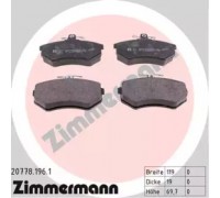 Комплект тормозных колодок, дисковый тормоз ZIMMERMANN 20778.196.1 207781961 ZIMMERMANN - купити в магазині запчастин по Україні