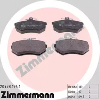 Комплект тормозных колодок, дисковый тормоз 207781961 ZIMMERMANN - купити в магазині запчастин по Україні
