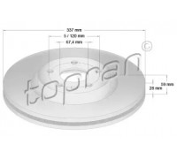 Тормозной диск TOPRAN 207 991 207991 TOPRAN - купить в магазине запчастей по Украине