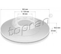 Тормозной диск TOPRAN 208 235 208235 TOPRAN - купить в магазине запчастей по Украине