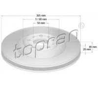 Тормозной диск TOPRAN 208 282 208282 TOPRAN - купить в магазине запчастей по Украине