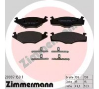Комплект тормозных колодок, дисковый тормоз ZIMMERMANN 20887.150.1 208871501 ZIMMERMANN - купить в магазине запчастей по Украине