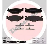 Комплект тормозных колодок, дисковый тормоз ZIMMERMANN 20887.150.2 208871502 ZIMMERMANN - купить в магазине запчастей по Украине