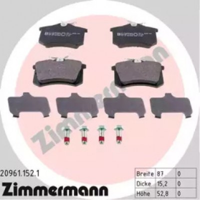 Комплект тормозных колодок, дисковый тормоз 209611521 ZIMMERMANN - купить в магазине запчастей по Украине