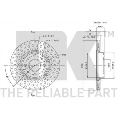 Тормозной диск 209921 NK - купить в магазине запчастей по Украине