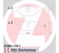 Комплект тормозных колодок, дисковый тормоз ZIMMERMANN 21691.170.1 216911701 ZIMMERMANN - купить в магазине запчастей по Украине