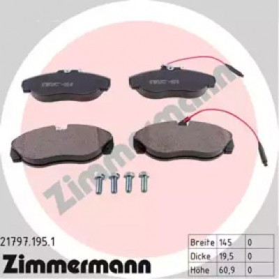 Комплект тормозных колодок, дисковый тормоз 217971951 ZIMMERMANN - купить в магазине запчастей по Украине