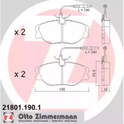 Комплект тормозных колодок, дисковый тормоз 218011901 ZIMMERMANN - купить в магазине запчастей по Украине