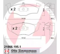 Комплект тормозных колодок, дисковый тормоз ZIMMERMANN 21866.195.1 218661951 ZIMMERMANN - купить в магазине запчастей по Украине