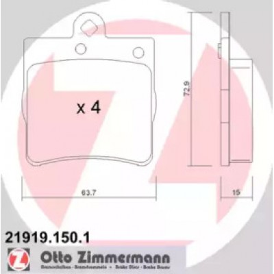 Комплект тормозных колодок, дисковый тормоз 219191501 ZIMMERMANN - купить в магазине запчастей по Украине