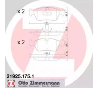 Комплект тормозных колодок, дисковый тормоз ZIMMERMANN 21925.175.1 219251751 ZIMMERMANN - купить в магазине запчастей по Украине