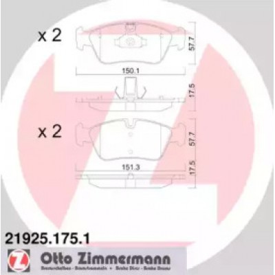 Комплект тормозных колодок, дисковый тормоз 219251751 ZIMMERMANN - купить в магазине запчастей по Украине