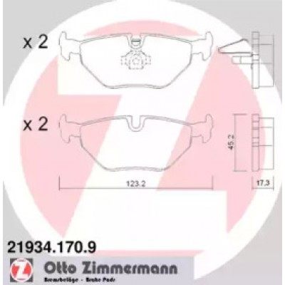 Комплект тормозных колодок, дисковый тормоз 219341709 ZIMMERMANN - купить в магазине запчастей по Украине