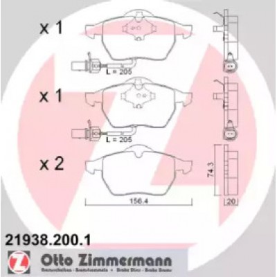 Комплект тормозных колодок, дисковый тормоз 219382001 ZIMMERMANN - купить в магазине запчастей по Украине