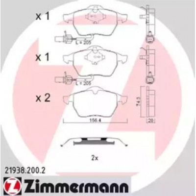 Комплект тормозных колодок, дисковый тормоз 219382002 ZIMMERMANN - купить в магазине запчастей по Украине
