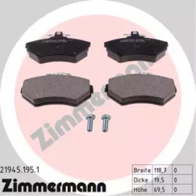 Комплект тормозных колодок, дисковый тормоз 219451951 ZIMMERMANN - купить в магазине запчастей по Украине