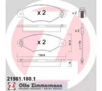 Комплект тормозных колодок, дисковый тормоз ZIMMERMANN 21981.180.1 219811801 ZIMMERMANN - купить в магазине запчастей по Украине