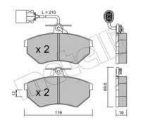 Комплект тормозных колодок, дисковый тормоз METELLI 22-0050-1 2200501 METELLI - купить в магазине запчастей по Украине