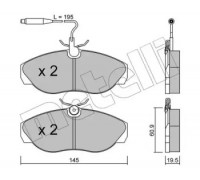 Комплект тормозных колодок, дисковый тормоз METELLI 22-0154-0 2201540 METELLI - купить в магазине запчастей по Украине