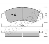 Комплект тормозных колодок, дисковый тормоз METELLI 22-0327-0 2203270 METELLI - купить в магазине запчастей по Украине