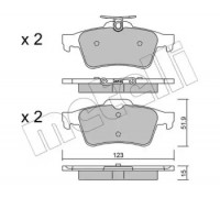 Комплект тормозных колодок, дисковый тормоз METELLI 22-0337-3 2203373 METELLI - купить в магазине запчастей по Украине