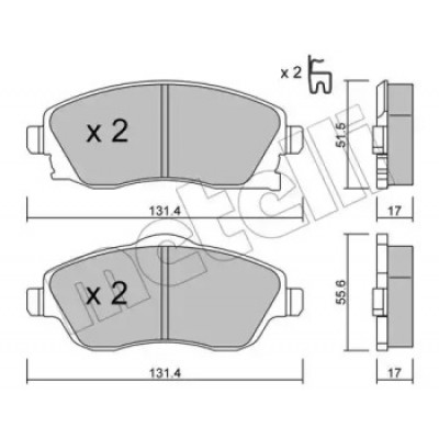 Комплект тормозных колодок, дисковый тормоз 2203400 METELLI - купить в магазине запчастей по Украине