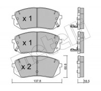 Комплект тормозных колодок, дисковый тормоз METELLI 22-0783-0 2207830 METELLI - купить в магазине запчастей по Украине