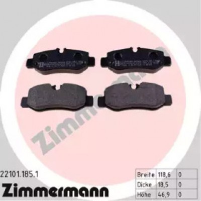 Комплект тормозных колодок, дисковый тормоз 221011851 ZIMMERMANN - купити в магазині запчастин по Україні