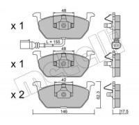 Комплект тормозных колодок, дисковый тормоз METELLI 22-1028-0 2210280 METELLI - купить в магазине запчастей по Украине
