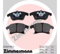 Комплект тормозных колодок, дисковый тормоз ZIMMERMANN 22269.195.1 222691951 ZIMMERMANN - купить в магазине запчастей по Украине