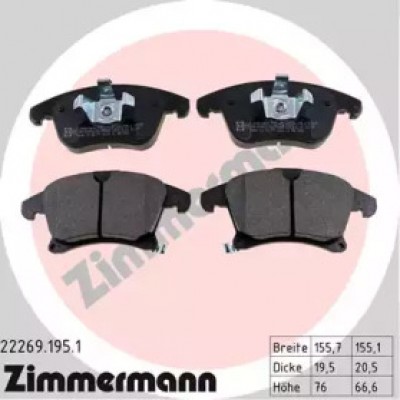 Комплект тормозных колодок, дисковый тормоз 222691951 ZIMMERMANN - купить в магазине запчастей по Украине