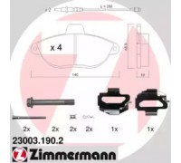 Комплект тормозных колодок, дисковый тормоз ZIMMERMANN 23003.190.2 230031902 ZIMMERMANN - купить в магазине запчастей по Украине