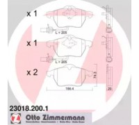 Комплект тормозных колодок, дисковый тормоз ZIMMERMANN 23018.200.1 230182001 ZIMMERMANN - купить в магазине запчастей по Украине