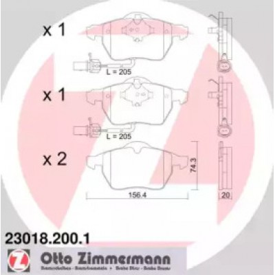 Комплект тормозных колодок, дисковый тормоз 230182001 ZIMMERMANN - купить в магазине запчастей по Украине