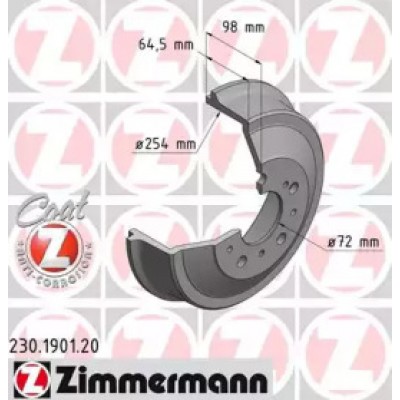 Тормозной барабан 230190120 ZIMMERMANN - купить в магазине запчастей по Украине
