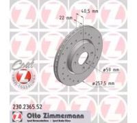 Тормозной диск ZIMMERMANN 230.2365.52 230236552 ZIMMERMANN - купить в магазине запчастей по Украине