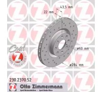 Тормозной диск ZIMMERMANN 230.2370.52 230237052 ZIMMERMANN - купити в магазині запчастин по Україні